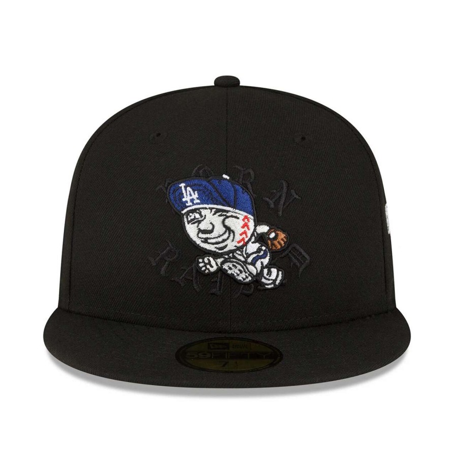 Los Angeles Dodgers Caps * | Men'S Los Angeles Dodgers New Era Born X Raised Black Mr. Cartoon 59Fifty Fitted Hat