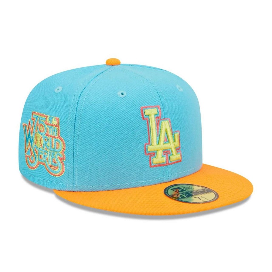 Los Angeles Dodgers Caps * | Men'S Los Angeles Dodgers New Era Blue/Orange 1978 World Series Vice Highlighter 59Fifty Fitted Hat