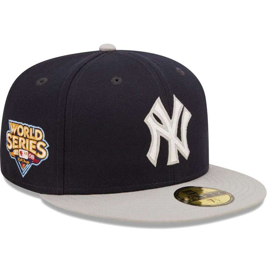 New York Yankees Caps * | Men'S New York Yankees New Era Navy/Gray 2009 World Series Champions Letterman 59Fifty Fitted Hat