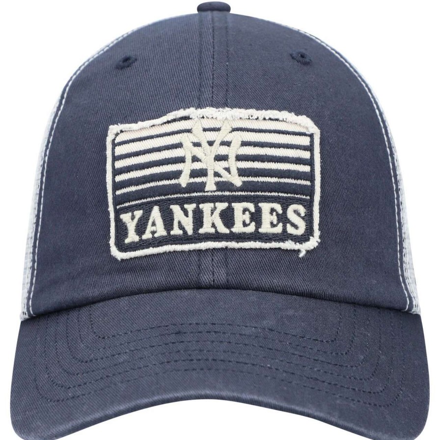 New York Yankees Caps * | Men'S New York Yankees '47 Navy Lake Shore Patch Clean Up Trucker Snapback Hat