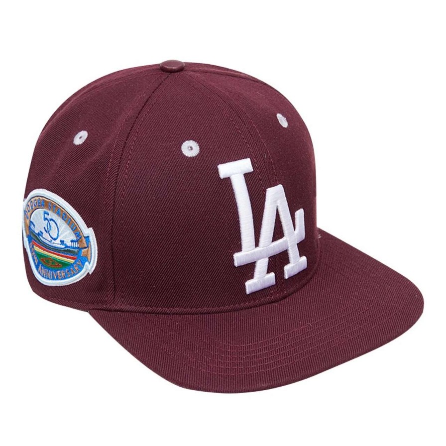 Los Angeles Dodgers Caps * | Men'S Los Angeles Dodgers Pro Standard Burgundy Wine Snapback Hat