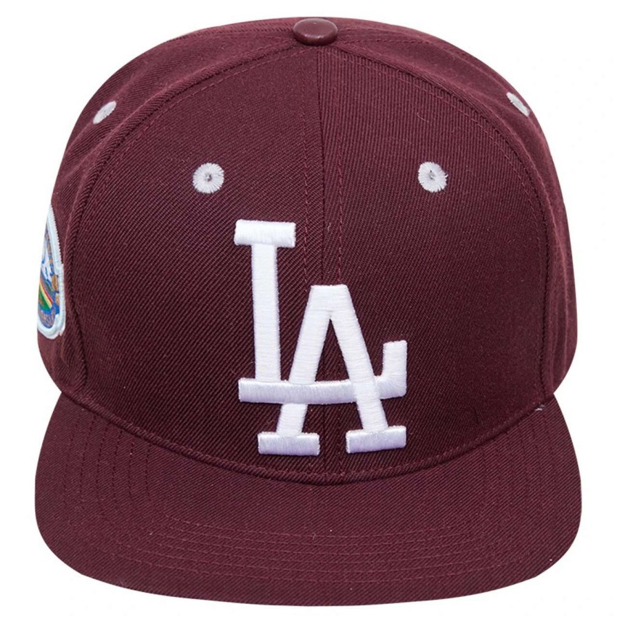 Los Angeles Dodgers Caps * | Men'S Los Angeles Dodgers Pro Standard Burgundy Wine Snapback Hat