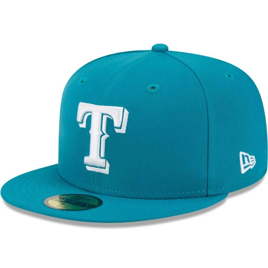 Texas Rangers Caps * | Men'S Texas Rangers New Era Turquoise 59Fifty Fitted Hat