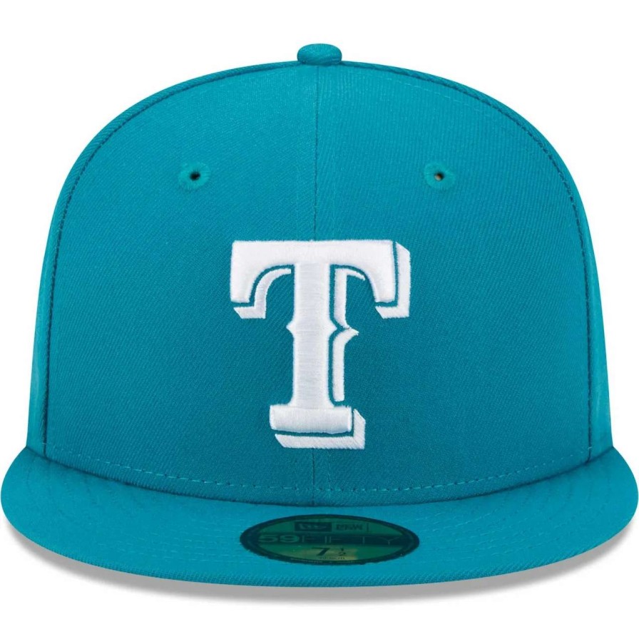 Texas Rangers Caps * | Men'S Texas Rangers New Era Turquoise 59Fifty Fitted Hat