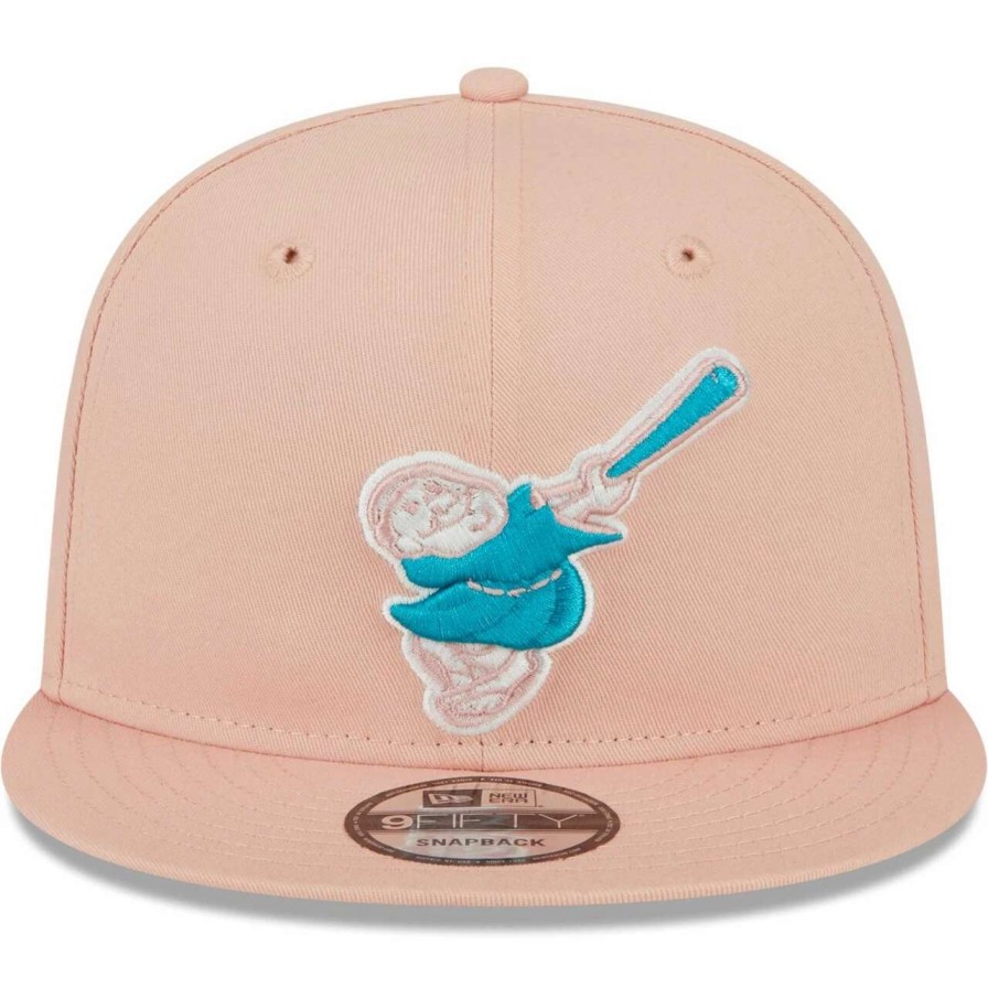 San Diego Padres Caps * | Men'S San Diego Padres New Era Pink Sky Aqua Undervisor 9Fifty Snapback Hat