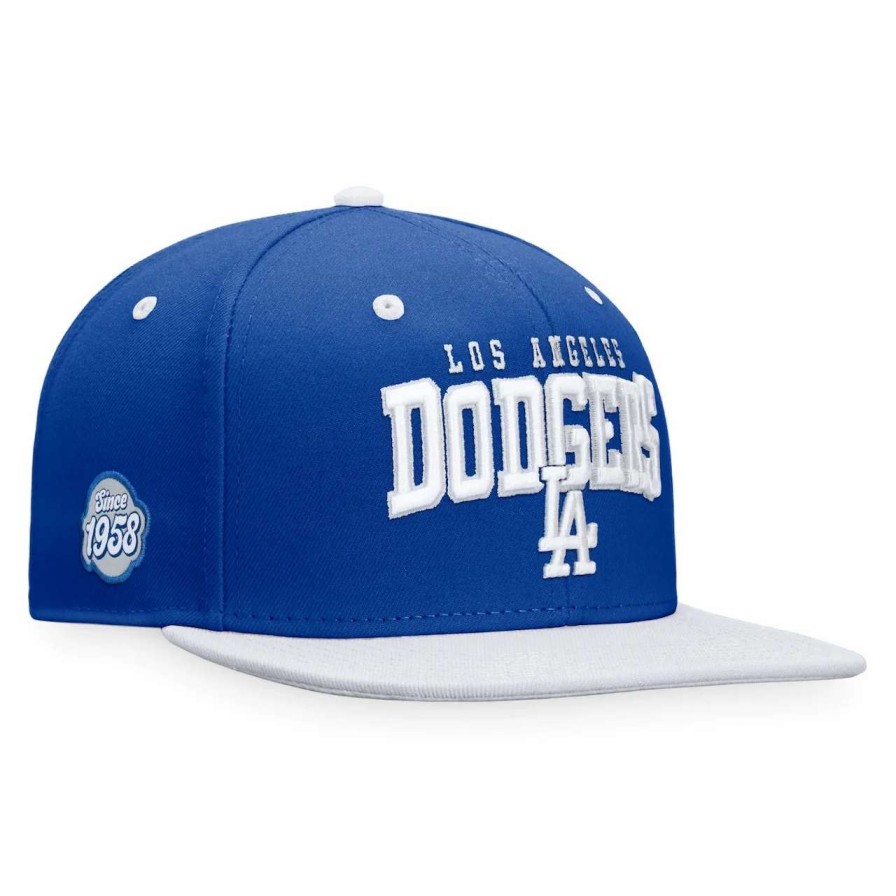 Los Angeles Dodgers Caps * | Men'S Los Angeles Dodgers Fanatics Branded Royal/White Iconic Lock Up Snapback Hat