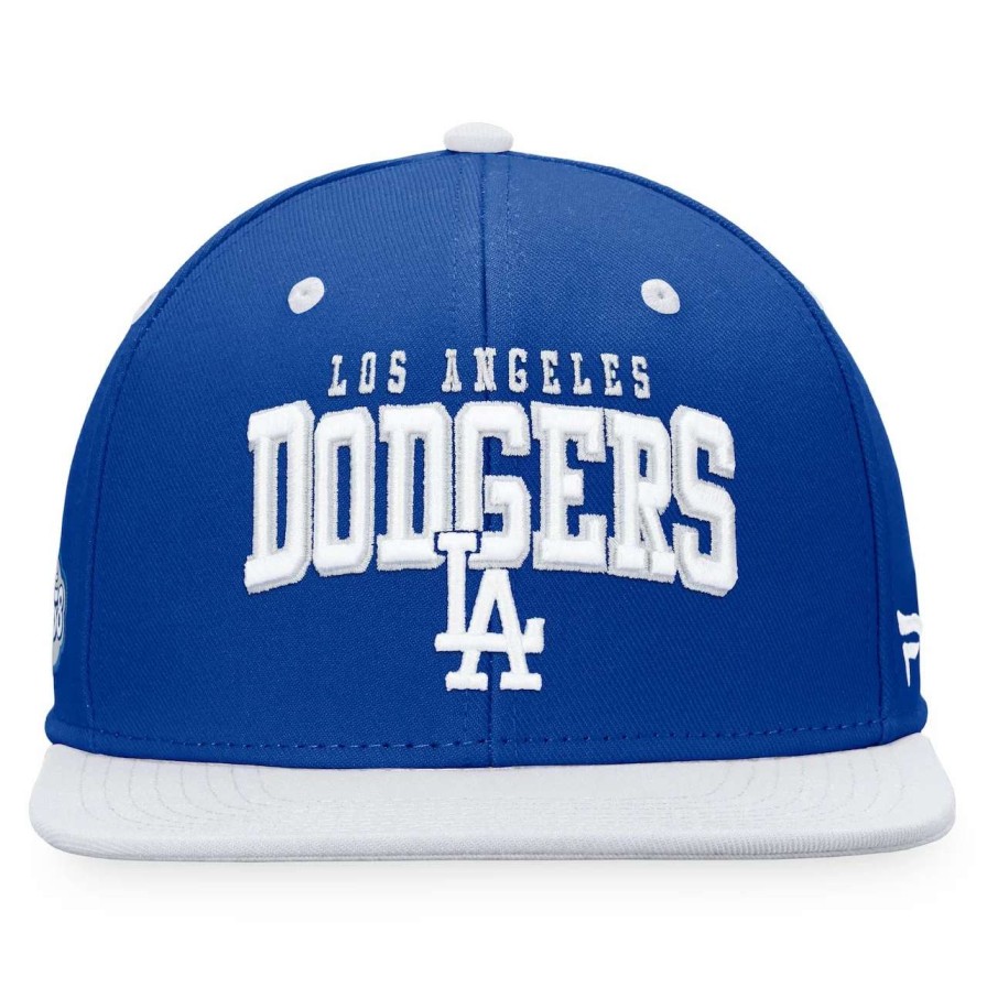 Los Angeles Dodgers Caps * | Men'S Los Angeles Dodgers Fanatics Branded Royal/White Iconic Lock Up Snapback Hat