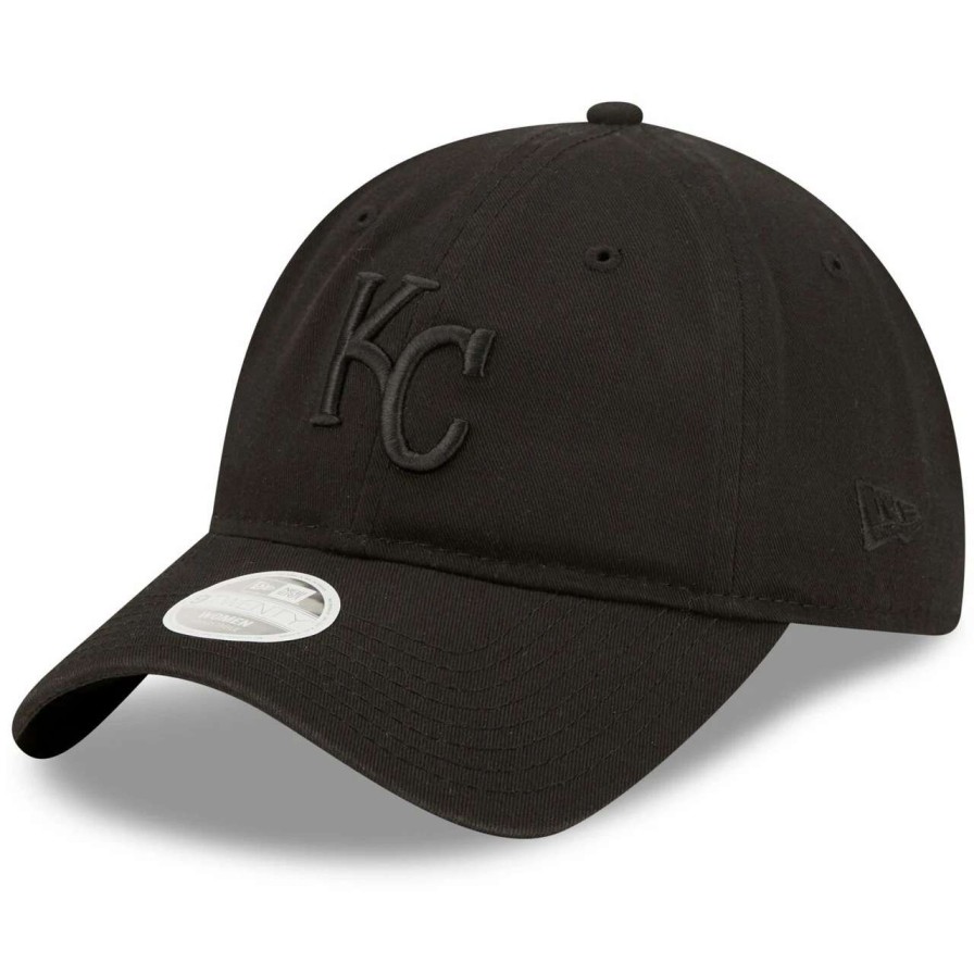 Kansas City Royals Caps * | Women'S Kansas City Royals New Era Black On Black Core Classic Ii 9Twenty Adjustable Hat