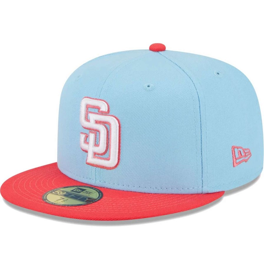 San Diego Padres Caps * | Men'S San Diego Padres New Era Light Blue/Red Spring Color Two-Tone 59Fifty Fitted Hat