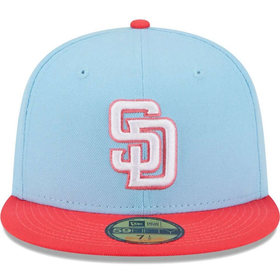 San Diego Padres Caps * | Men'S San Diego Padres New Era Light Blue/Red Spring Color Two-Tone 59Fifty Fitted Hat