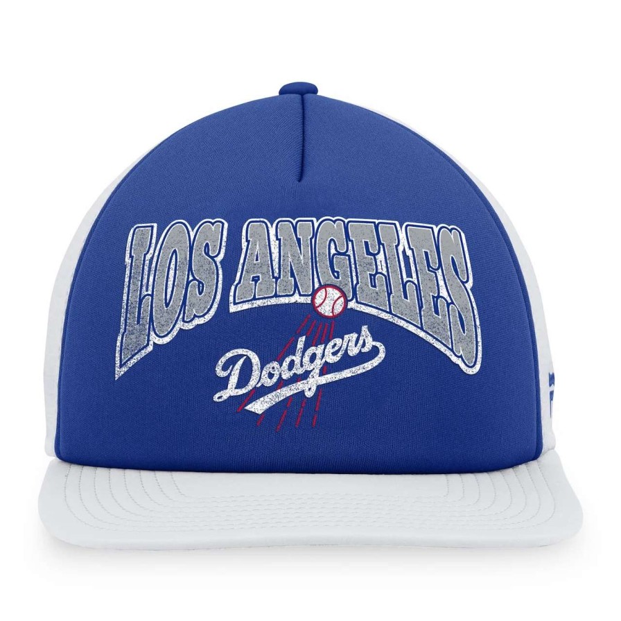 Los Angeles Dodgers Caps * | Men'S Los Angeles Dodgers Fanatics Branded Royal/White Heritage Foam Front Trucker Snapback Hat