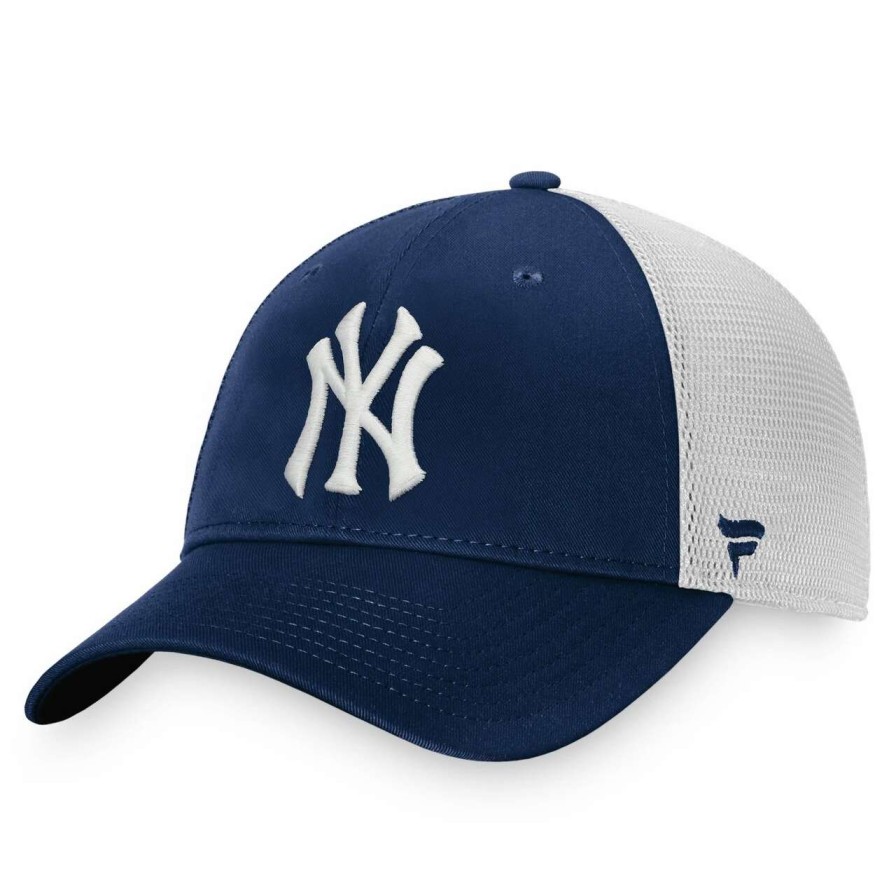 New York Yankees Caps * | Men'S New York Yankees Fanatics Branded Navy/White Core Structured Trucker Snapback Hat