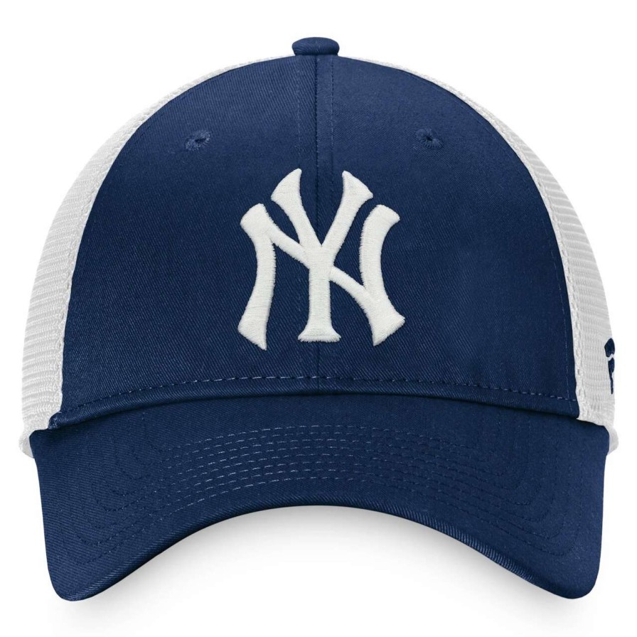 New York Yankees Caps * | Men'S New York Yankees Fanatics Branded Navy/White Core Structured Trucker Snapback Hat