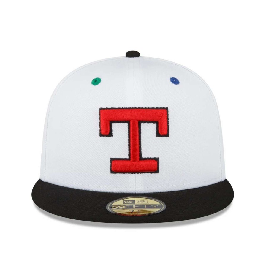 Texas Rangers Caps * | Men'S Texas Rangers New Era White/Black Final Season At Arlington Stadium Primary Eye 59Fifty Fitted Hat