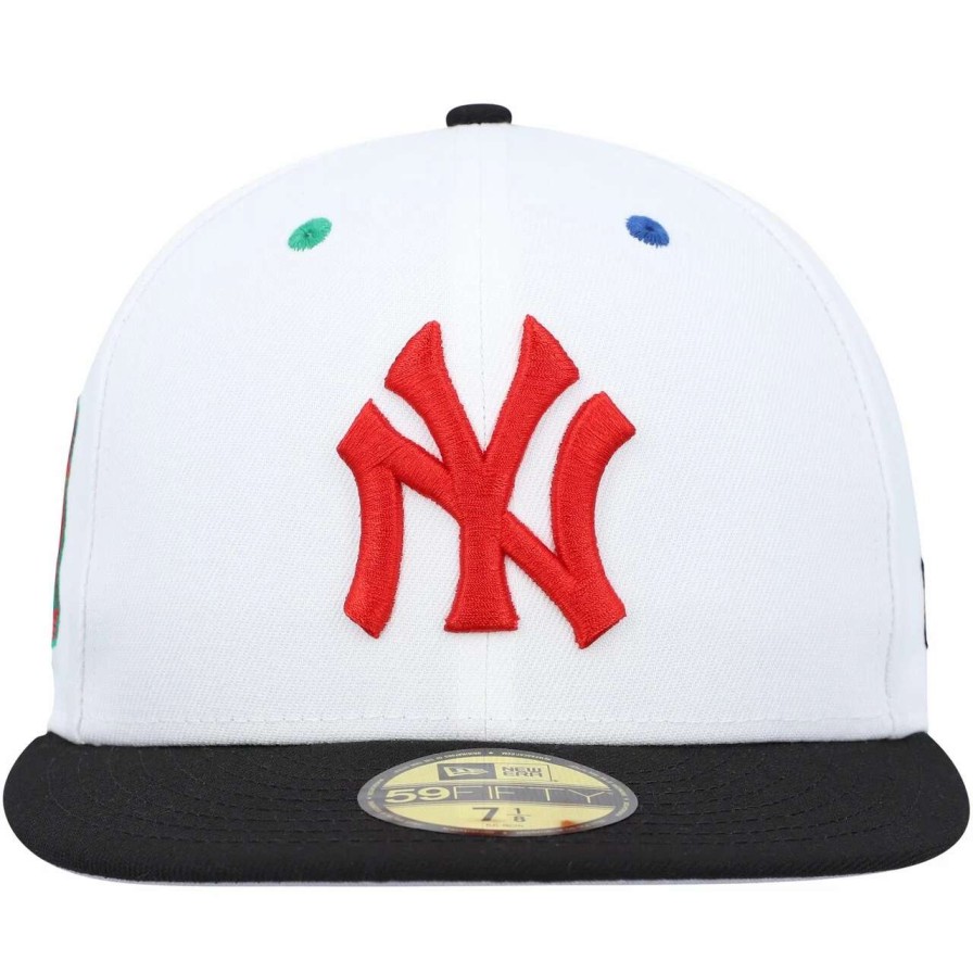 New York Yankees Caps * | Men'S New York Yankees New Era White/Black 1956 World Series Primary Eye 59Fifty Fitted Hat