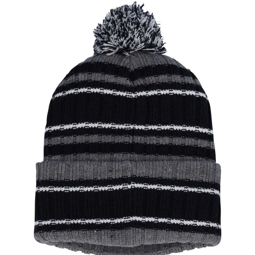 New York Yankees Caps * | Men'S New York Yankees '47 Gray/Black Rexford Cuffed Knit Hat With Pom