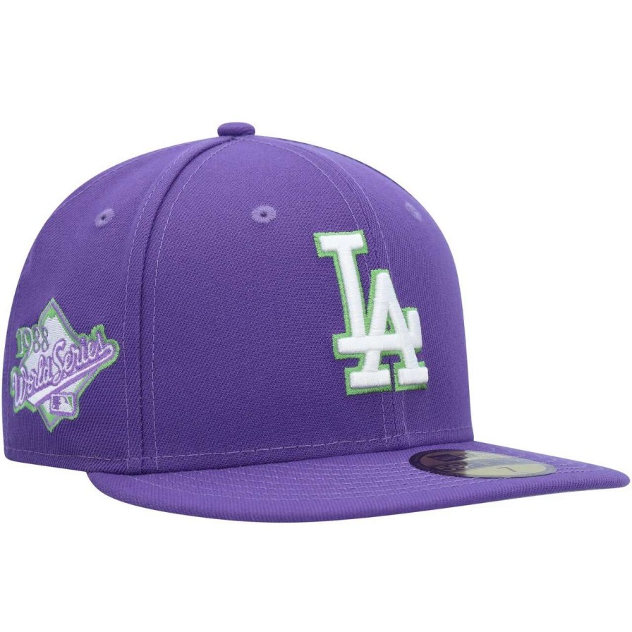 Los Angeles Dodgers Caps * | Men'S Los Angeles Dodgers New Era Purple Lime Side Patch 59Fifty Fitted Hat