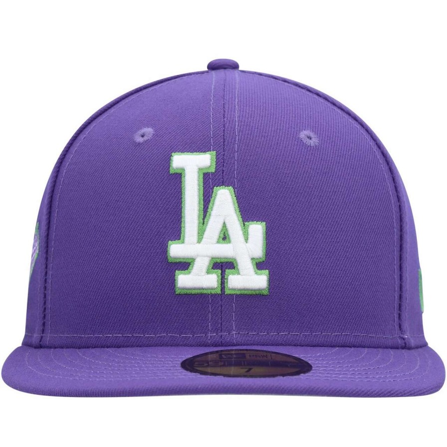 Los Angeles Dodgers Caps * | Men'S Los Angeles Dodgers New Era Purple Lime Side Patch 59Fifty Fitted Hat