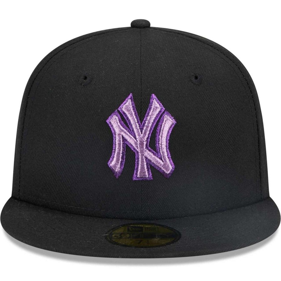 New York Yankees Caps * | Men'S New York Yankees New Era Black Metallic Pop 59Fifty Fitted Hat