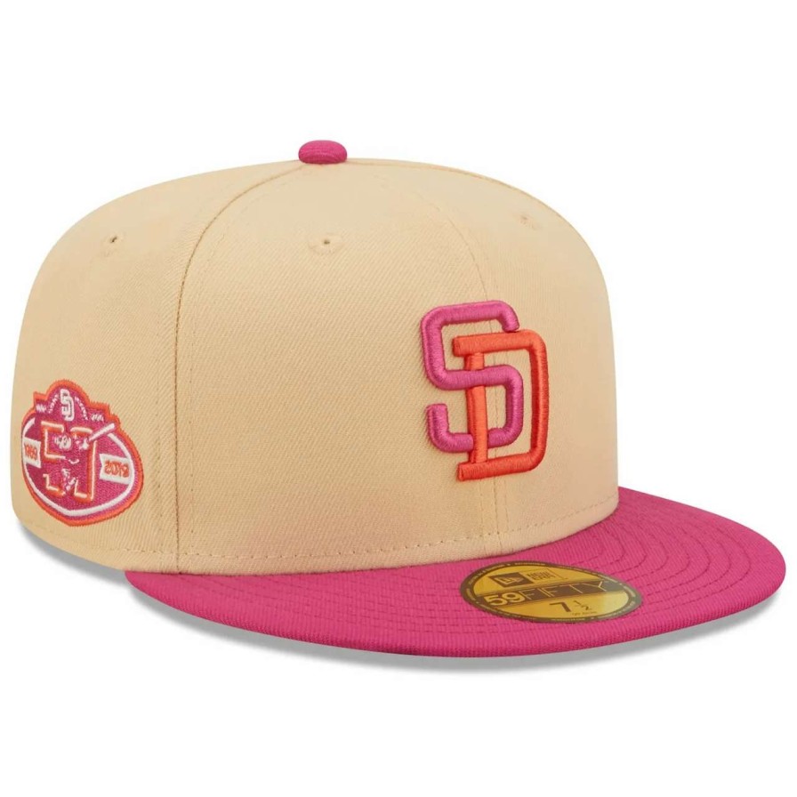 San Diego Padres Caps * | Men'S San Diego Padres New Era Orange/Pink 50Th Anniversary Mango Passion 59Fifty Fitted Hat