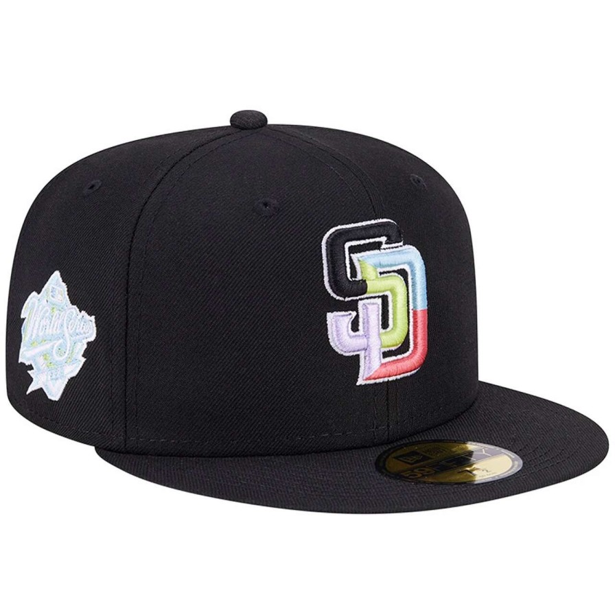 San Diego Padres Caps * | Men'S San Diego Padres New Era Black Multi-Color Pack 59Fifty Fitted Hat