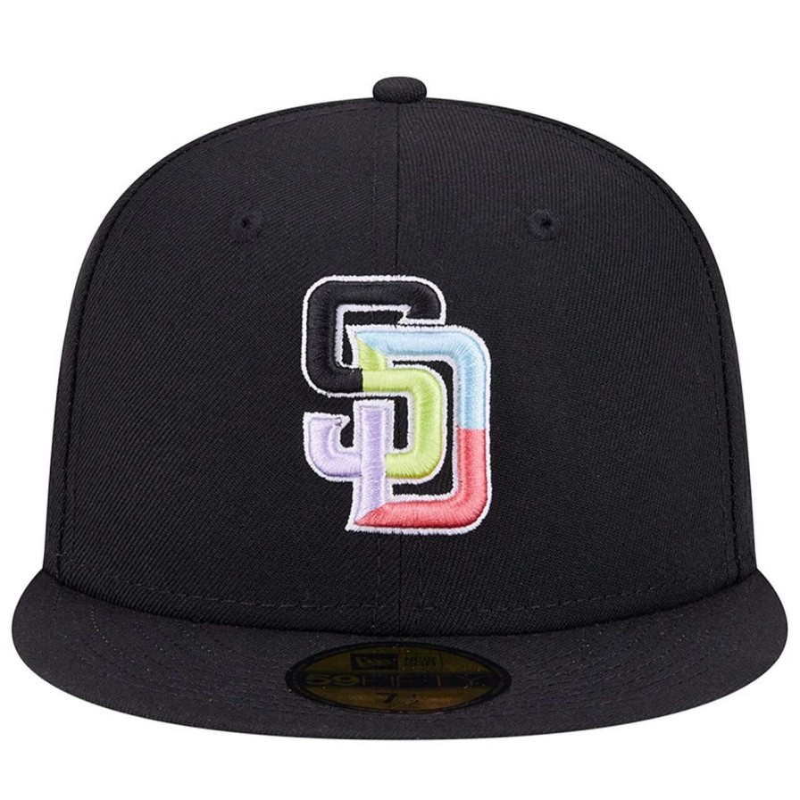 San Diego Padres Caps * | Men'S San Diego Padres New Era Black Multi-Color Pack 59Fifty Fitted Hat