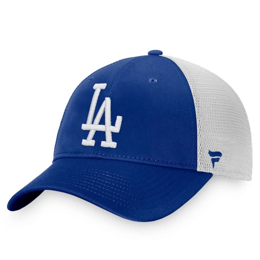 Los Angeles Dodgers Caps * | Men'S Los Angeles Dodgers Fanatics Branded Royal/White Cooperstown Collection Core Trucker Snapback Hat