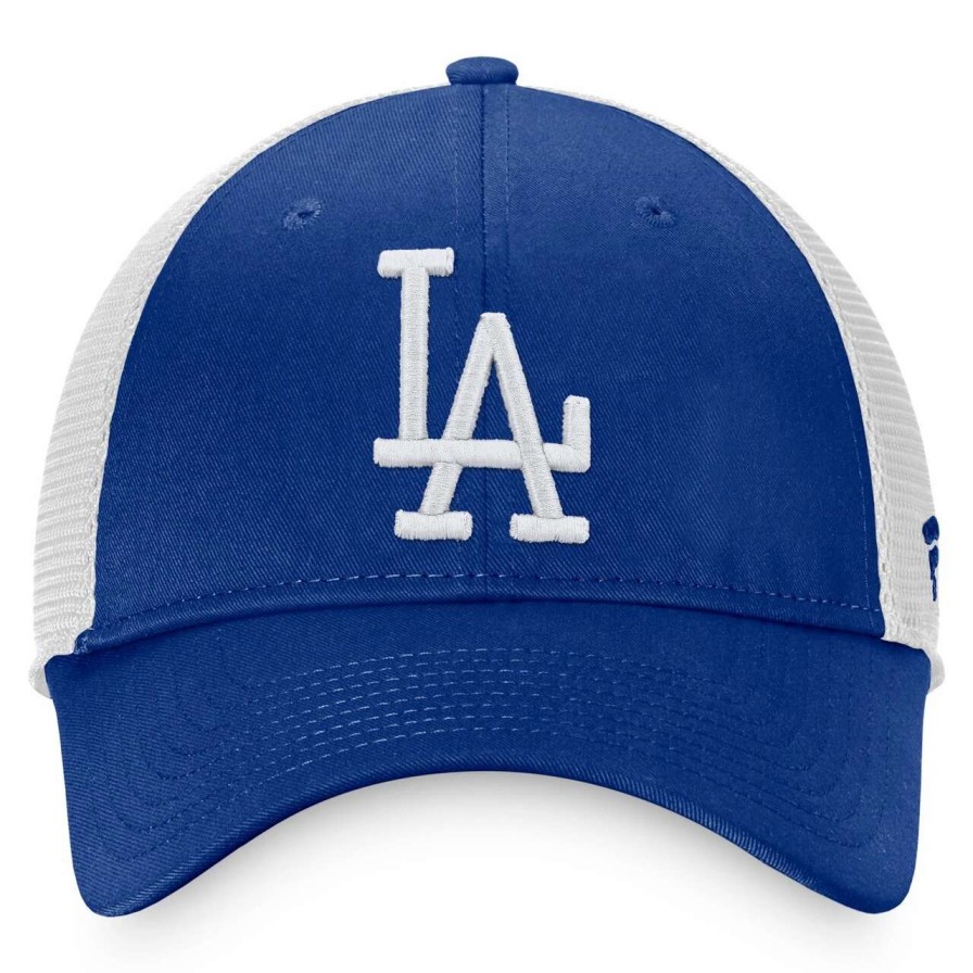 Los Angeles Dodgers Caps * | Men'S Los Angeles Dodgers Fanatics Branded Royal/White Cooperstown Collection Core Trucker Snapback Hat