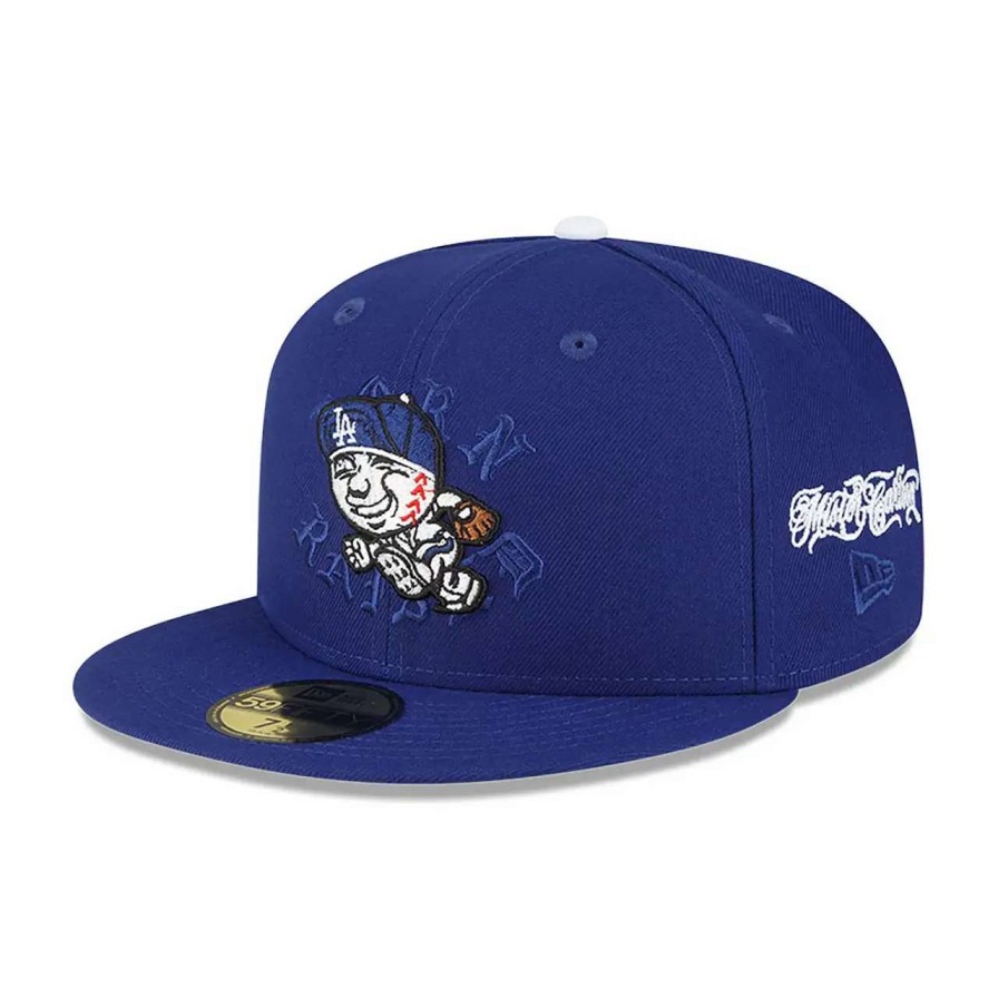 Los Angeles Dodgers Caps * | Men'S Los Angeles Dodgers New Era Born X Raised Royal Mr. Cartoon 59Fifty Fitted Hat