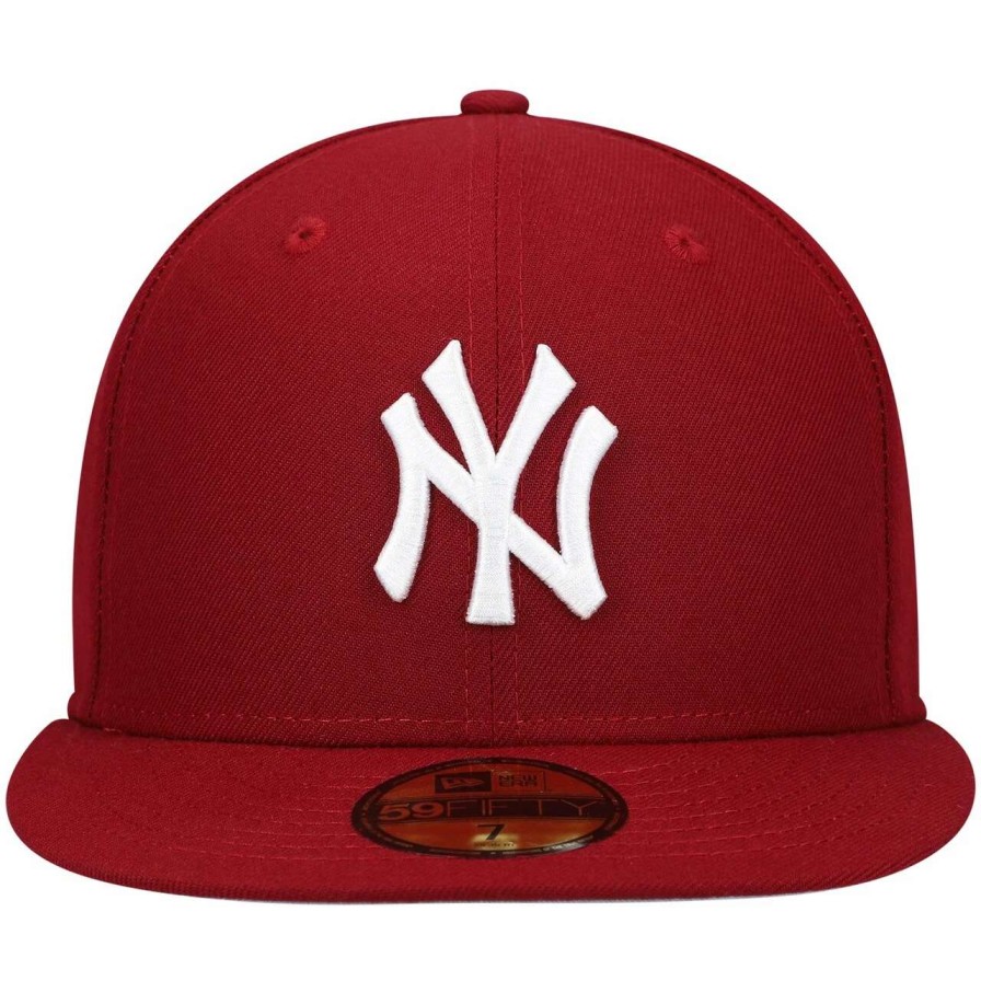 New York Yankees Caps * | Men'S New York Yankees New Era Maroon White Logo 59Fifty Fitted Hat