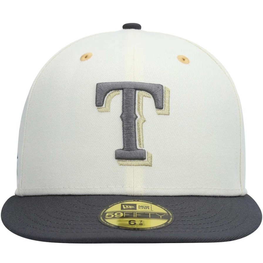 Texas Rangers Caps * | Men'S Texas Rangers New Era White/Charcoal 1995 Mlb All-Star Game Chrome 59Fifty Fitted Hat