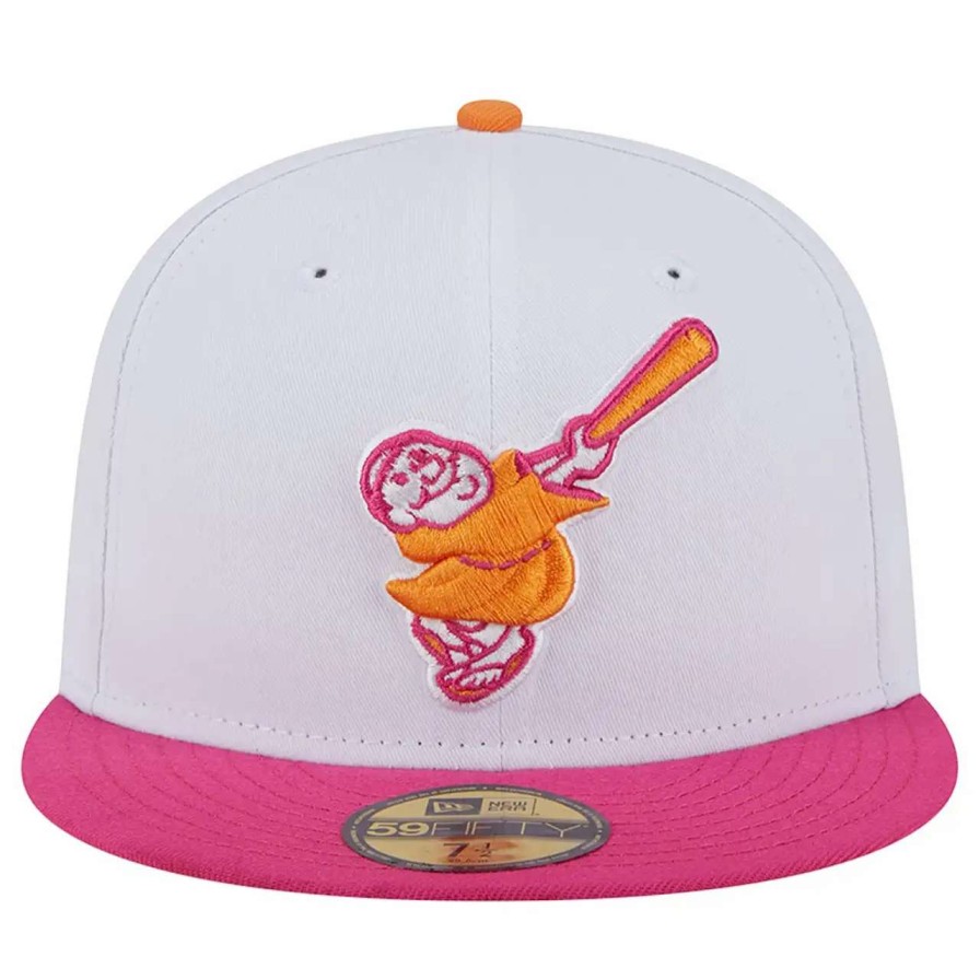 San Diego Padres Caps * | Men'S San Diego Padres New Era White/Pink 40Th Team Anniversary 59Fifty Fitted Hat