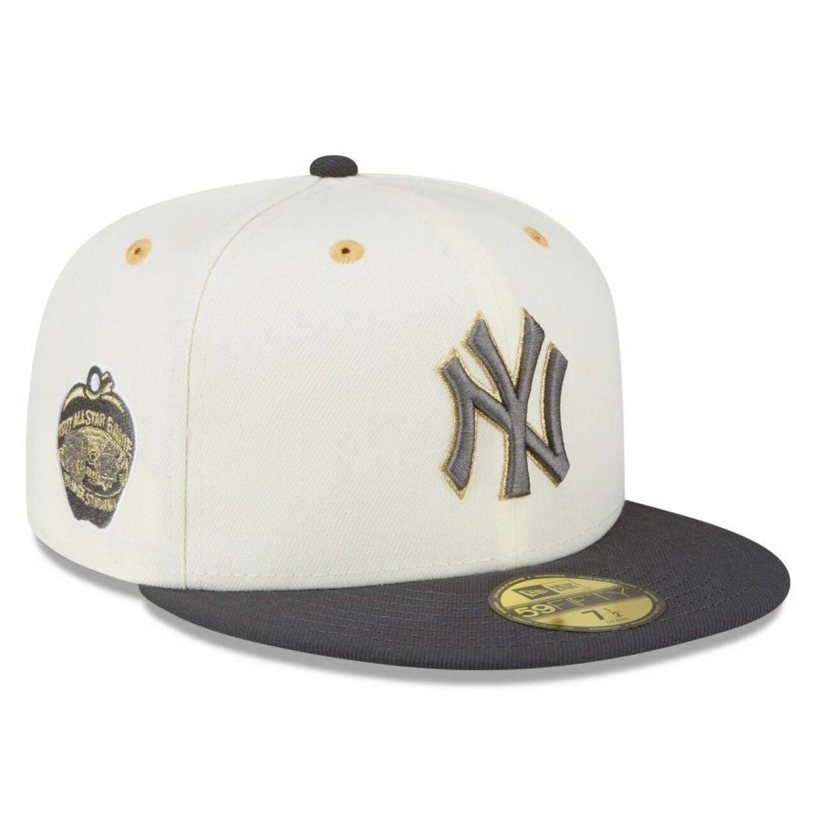 New York Yankees Caps * | Men'S New York Yankees New Era White/Charcoal 1977 Mlb All-Star Game Chrome 59Fifty Fitted Hat