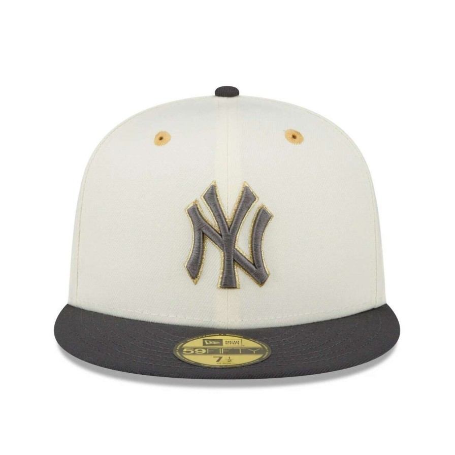 New York Yankees Caps * | Men'S New York Yankees New Era White/Charcoal 1977 Mlb All-Star Game Chrome 59Fifty Fitted Hat