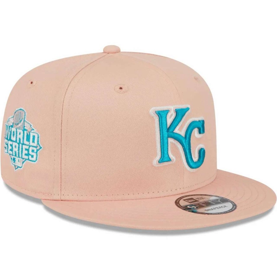 Kansas City Royals Caps * | Men'S Kansas City Royals New Era Pink Sky Aqua Undervisor 9Fifty Snapback Hat