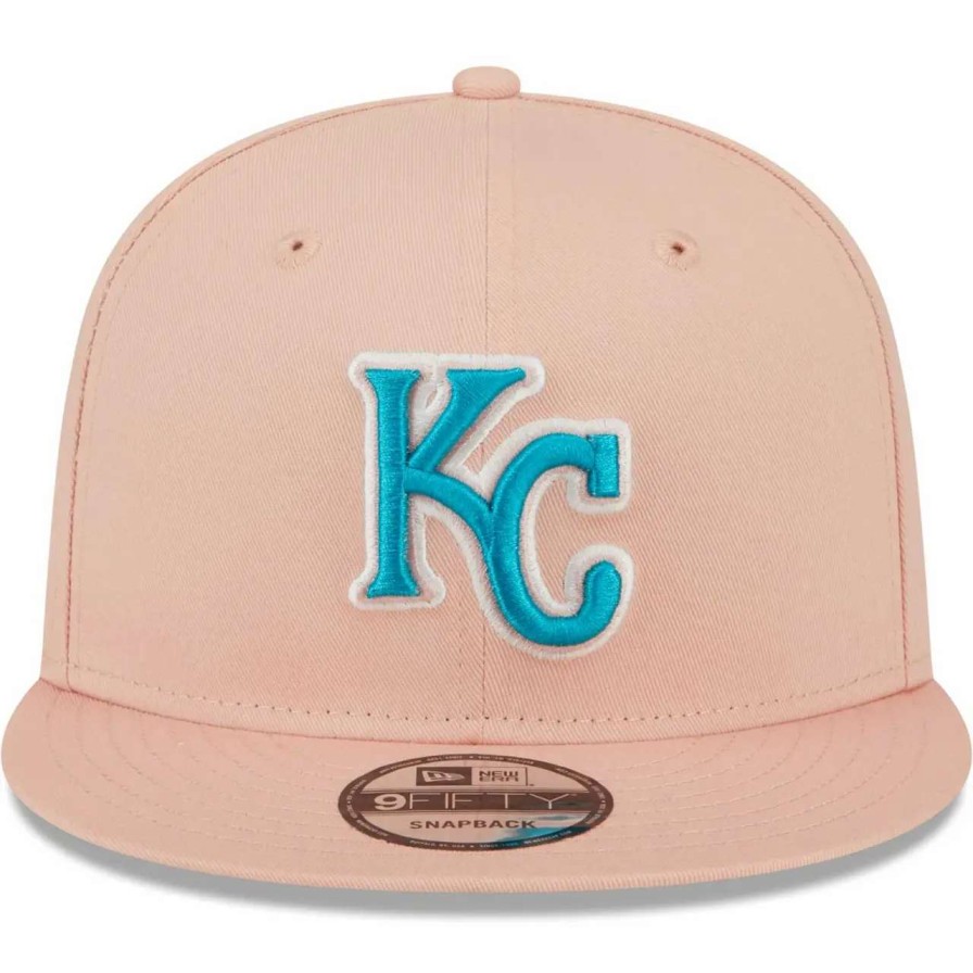 Kansas City Royals Caps * | Men'S Kansas City Royals New Era Pink Sky Aqua Undervisor 9Fifty Snapback Hat