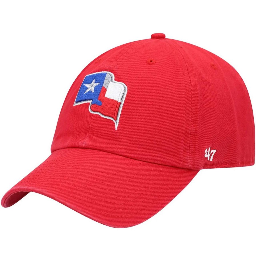 Texas Rangers Caps * | Men'S Texas Rangers '47 Red Clean Up Team Adjustable Hat