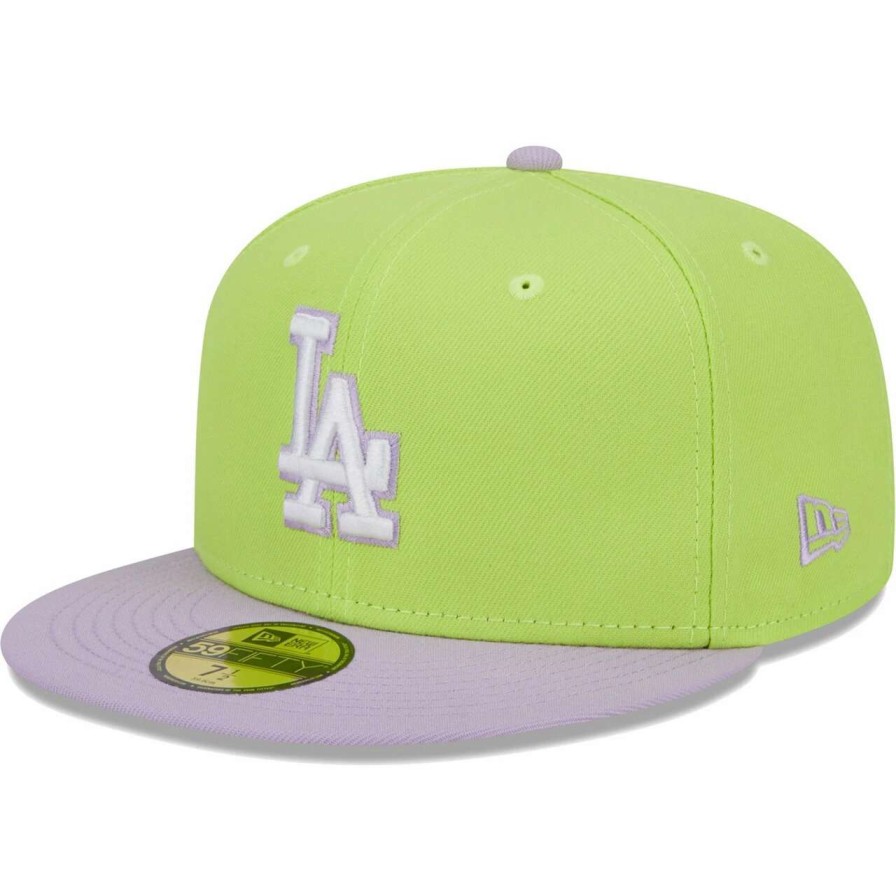 Los Angeles Dodgers Caps * | Men'S Los Angeles Dodgers New Era Neon Green/Lavender Spring Color Two-Tone 59Fifty Fitted Hat