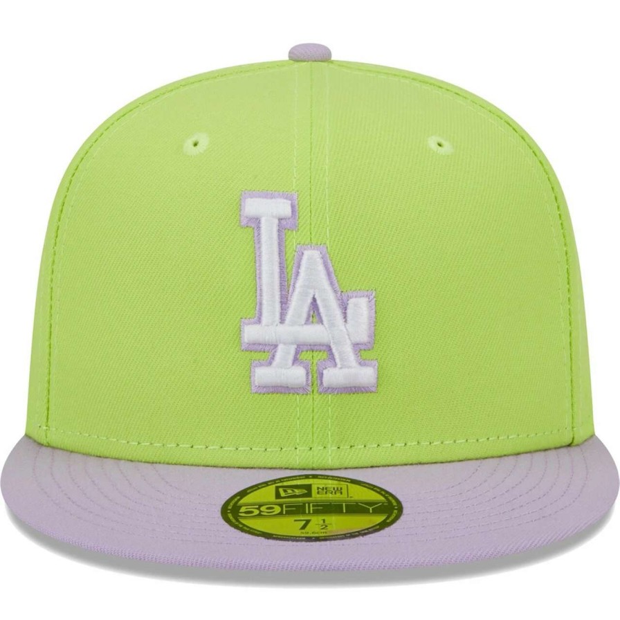 Los Angeles Dodgers Caps * | Men'S Los Angeles Dodgers New Era Neon Green/Lavender Spring Color Two-Tone 59Fifty Fitted Hat