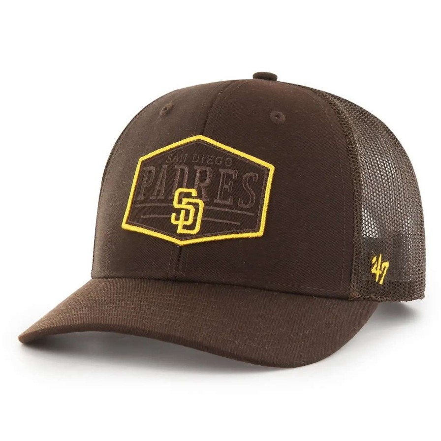 San Diego Padres Caps * | Men'S San Diego Padres '47 Brown Ridgeline Tonal Patch Trucker Adjustable Hat