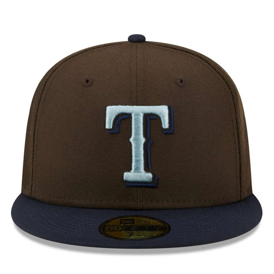 Texas Rangers Caps * | Men'S Texas Rangers New Era Brown/Navy 2011 World Series Walnut 9Fifty Fitted Hat