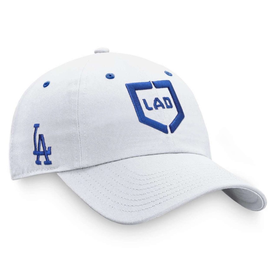 Los Angeles Dodgers Caps * | Men'S Los Angeles Dodgers Fanatics Branded White Iconic Home Plate Adjustable Hat