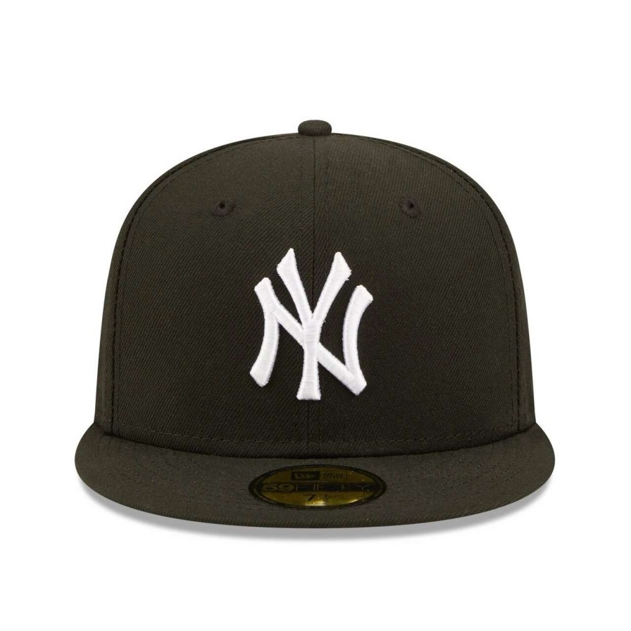 New York Yankees Caps * | Men'S New York Yankees New Era Black Team Logo 59Fifty Fitted Hat