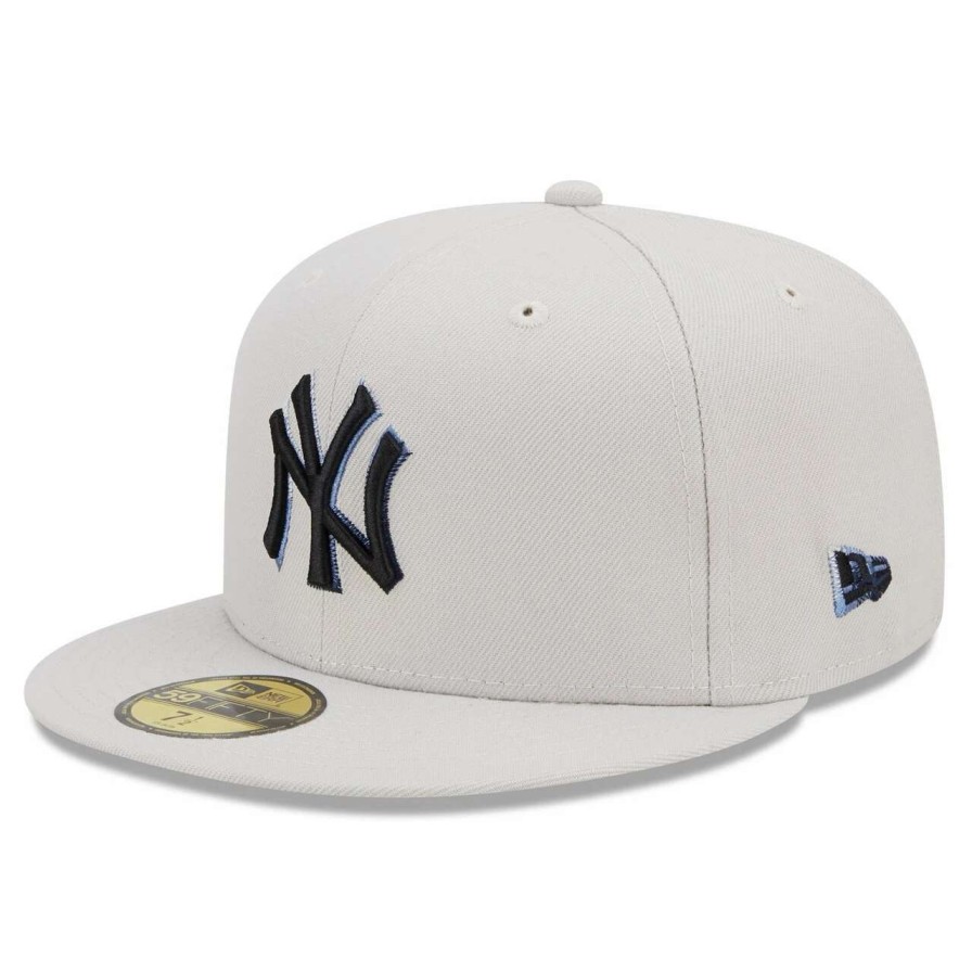 New York Yankees Caps * | Men'S New York Yankees New Era Khaki Stone Dim Undervisor 59Fifty Fitted Hat