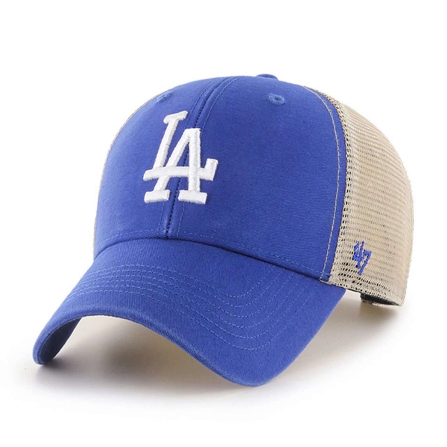 Los Angeles Dodgers Caps * | Men'S Los Angeles Dodgers '47 Royal/Natural Flagship Washed Mvp Trucker Snapback Hat