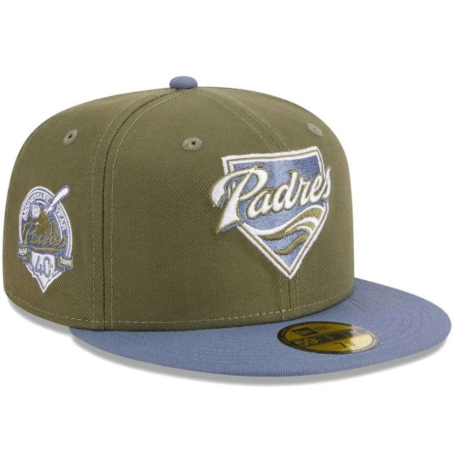 San Diego Padres Caps * | Men'S San Diego Padres New Era Olive/Blue 59Fifty Fitted Hat