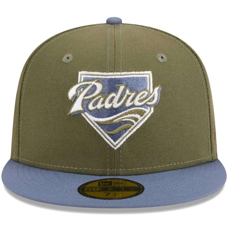 San Diego Padres Caps * | Men'S San Diego Padres New Era Olive/Blue 59Fifty Fitted Hat