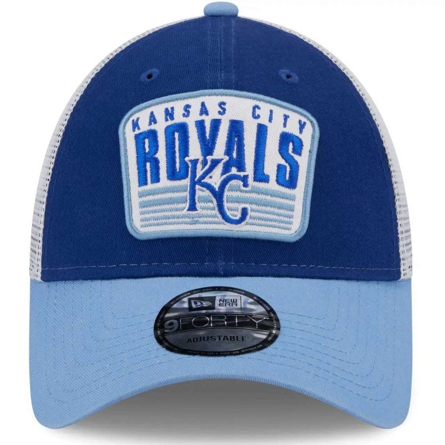 Kansas City Royals Caps * | Youth Kansas City Royals New Era Royal Patch Trucker 9Forty Snapback Hat