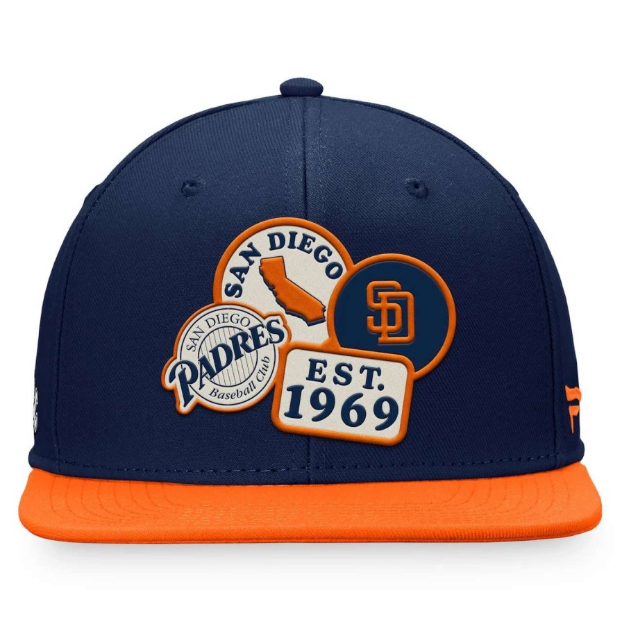 San Diego Padres Caps * | Men'S San Diego Padres Fanatics Branded Navy Heritage Patch Fitted Hat