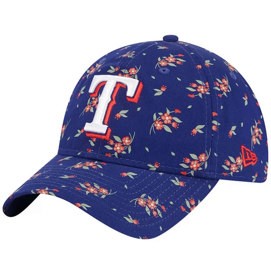 Texas Rangers Caps * | Women'S Texas Rangers New Era Royal Bloom 9Twenty Adjustable Hat